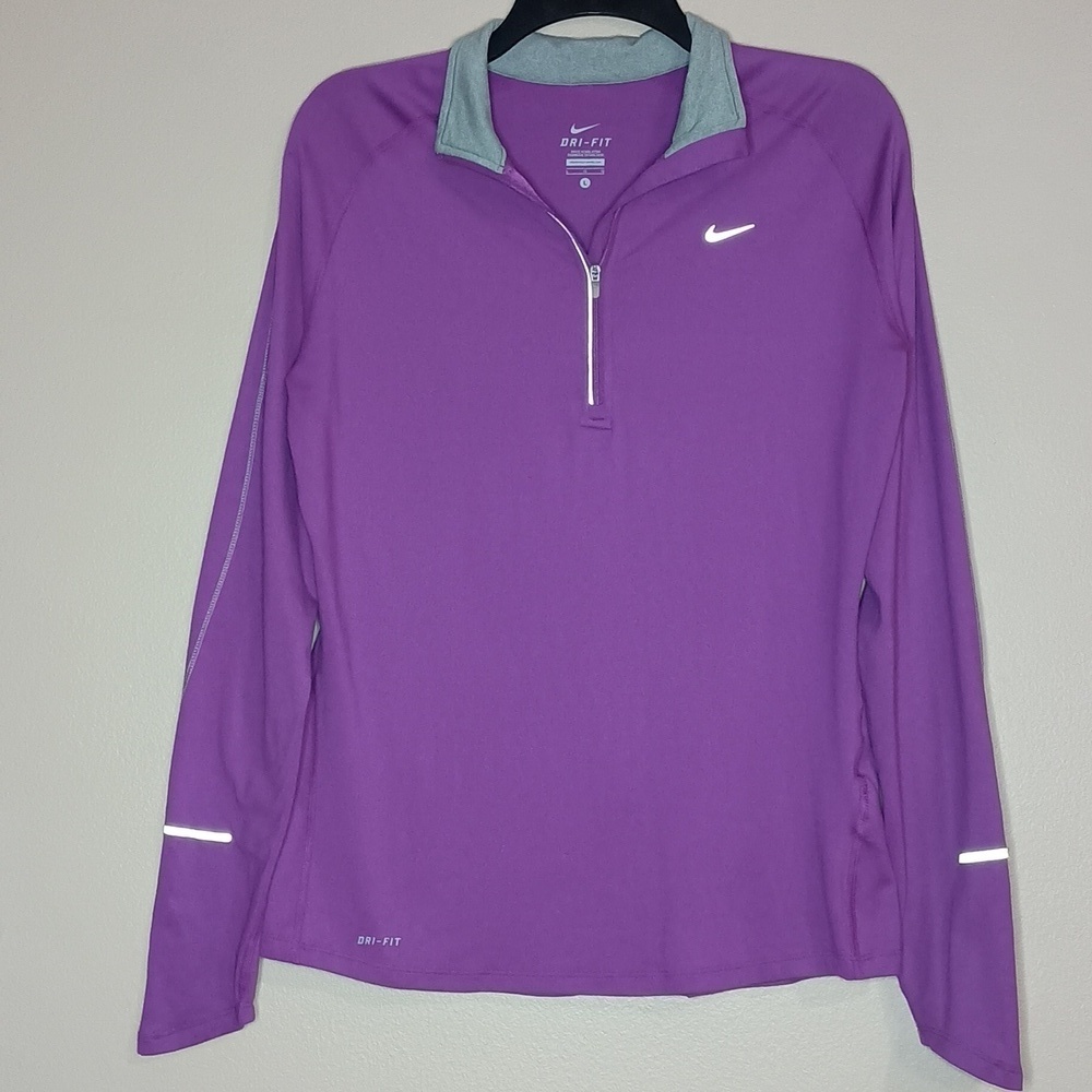 Nike 1/4 Zip Reflective Dri-Fit Long Sleeve Shirt